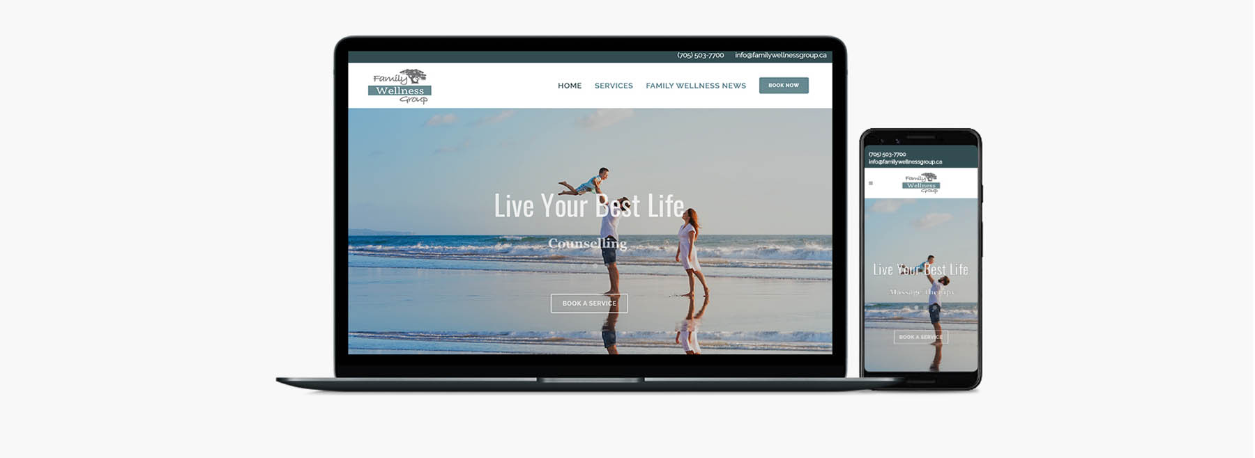 Family Wellness Group Website Portfolio Panel