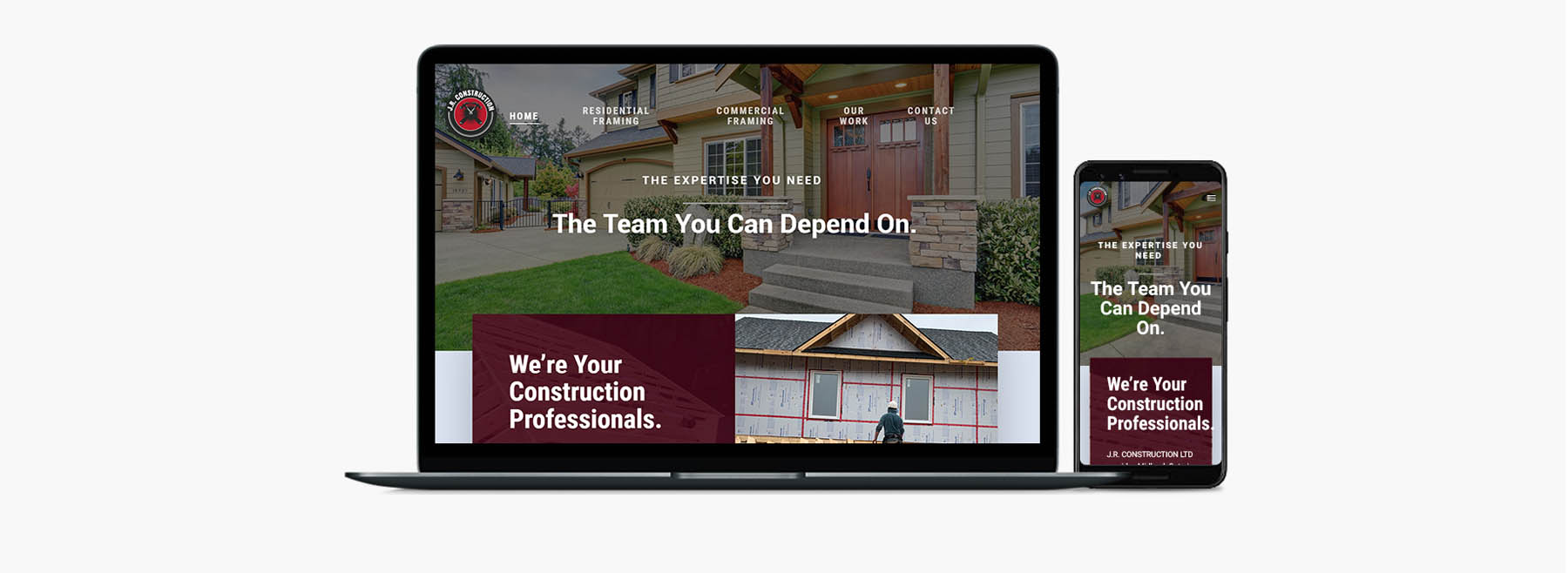 J.R. Construction Website Portfolio Panel