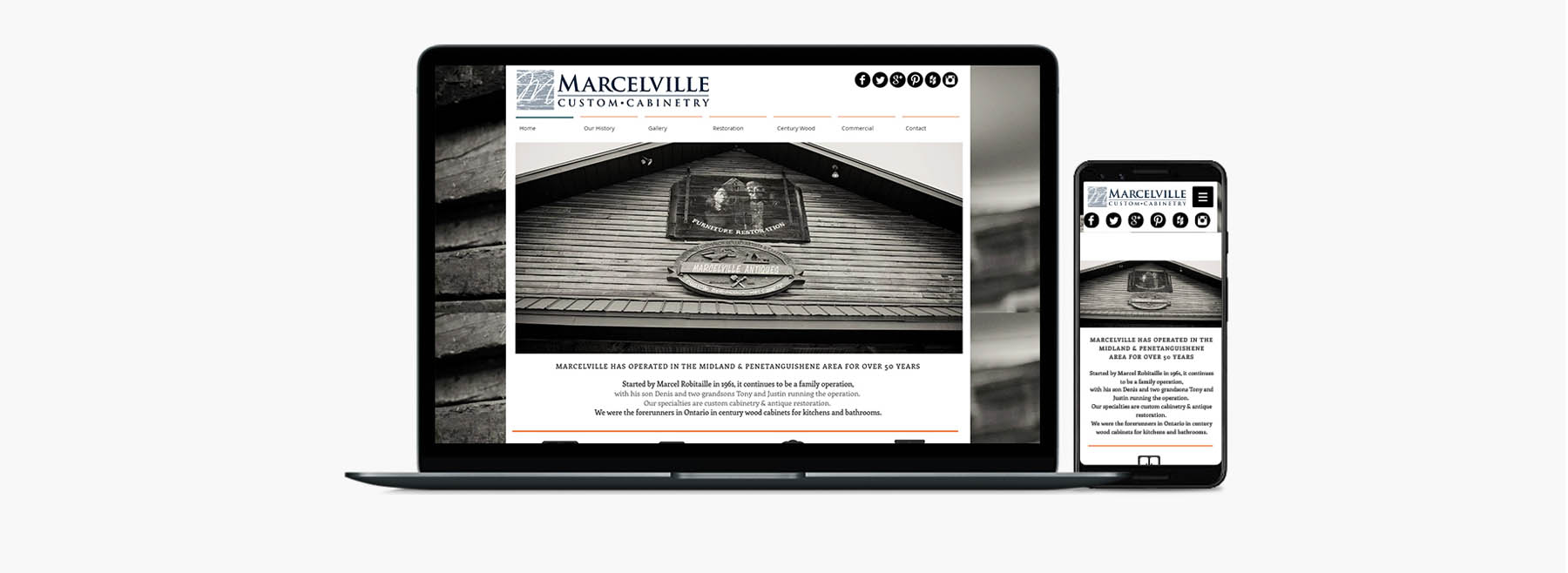 Marcelville Website Portfolio Panel